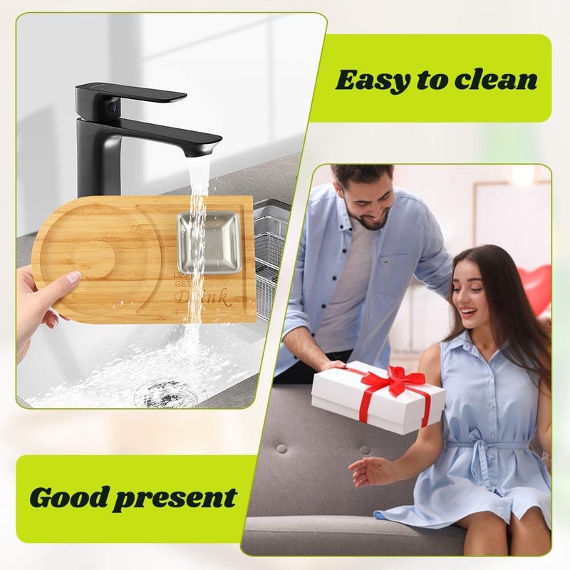 Ranjaner Margarita Salt Rimmer Set, Bamboo Wood Glass Rimmer, Home Bar Party Cocktail Set, Bartender Tool for Cocktails, Sugar and Salt Rimmer for Wide Glasses up to 4.7" - Image 5